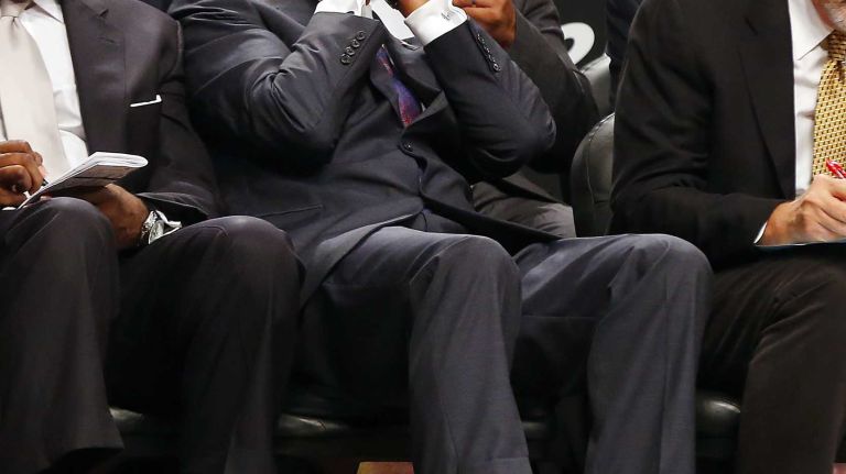 Nets vs. Bulls 25 Head coach Lionel Hollins of the Brooklyn Nets reacts after a call from the officials in the fourth quarter against the Chicago Bulls at Barclays Center on Wednesday, Oct. 28, 2015 in Brooklyn, New York.