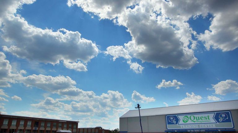 A general view as the New York Giants train during training camp at the Quest Diagnostics Training Center in East Rutherford, N.J., on Sunday, Aug. 2, 2015.