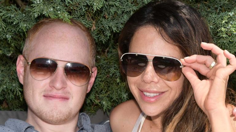 Eric DeNatale and Stevi Chrisinte enjoying the scene at the Jazz and Bossa Nova Brunch with Marcello and Ludmilla at Sole East on July 5, 2015 in Montauk. 