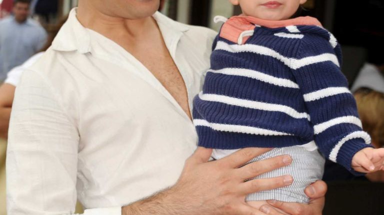 Zach Erdem and Maxwell DeRossi enjoying the Fourth of July parade on July 4, 2015, in Southampton.