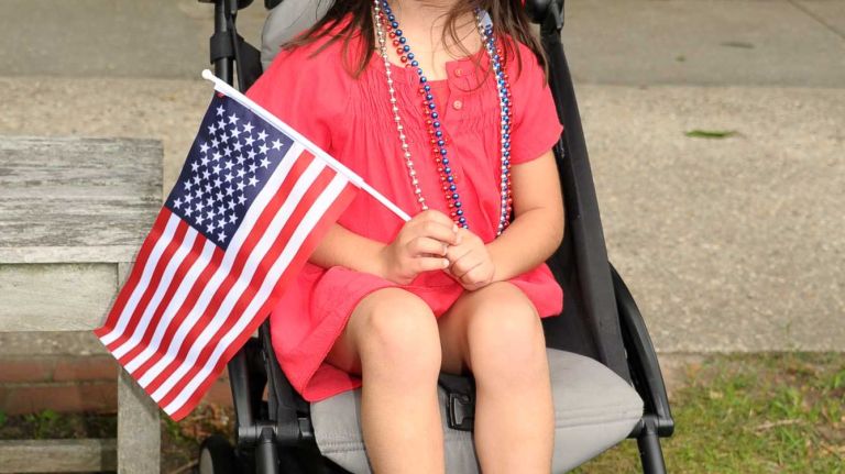 Gracie Lonstein is ready for the Fourth of July parade on Saturday, July 4, 2015, in Southampton.