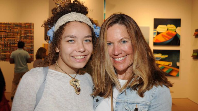 Sara Howard and Barbara Jo attend the opening Thursday, July 2, 2015, of ArtHamptons in Bridgehampton.