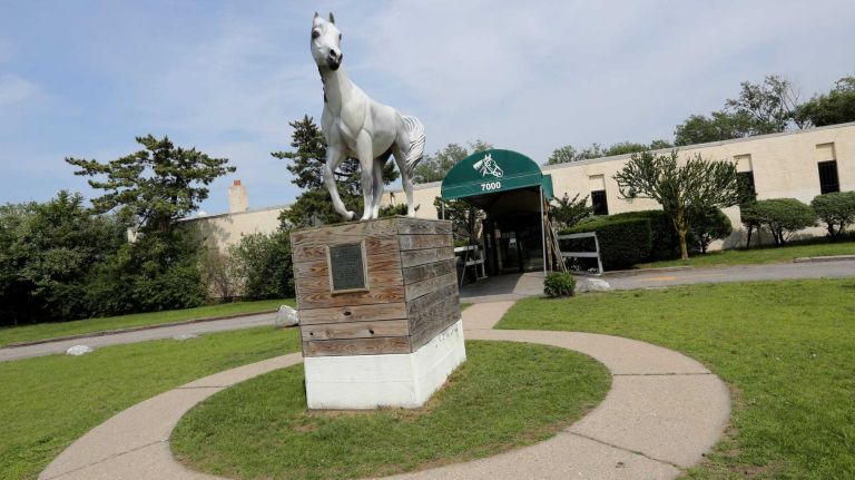 Bergen Beach 52 The front entrance at the Jamaica Bay Riding Academy, in Bergen Beach, Brooklyn, July 3, 2015.