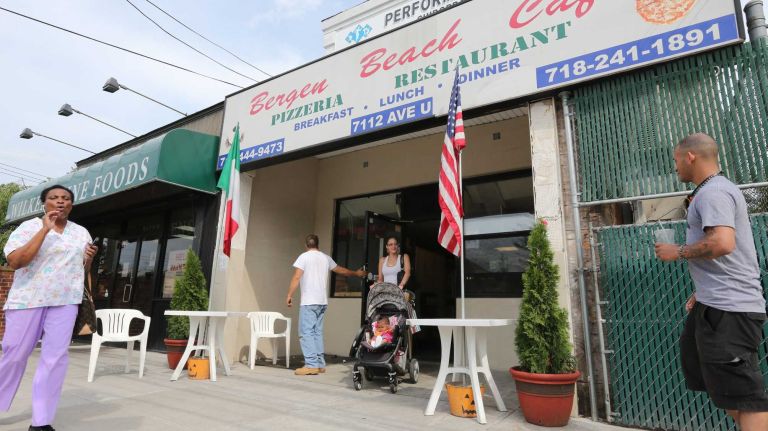 Bergen Beach 63 The Bergen Beach Cafe next to Wilkins Fine Foods at 7112, and 7114, Ave. U in Bergen Beach, Brooklyn, July 3, 2015.