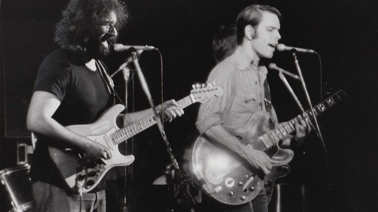 Jerry Garcia, left, and the Grateful Dead at the Academy of Music in Manhattan on March 21, 1972.