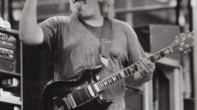 Jerry Garcia of the Grateful Dead at Giants Stadium in East Rutherford, N.J., on July 12, 1987.