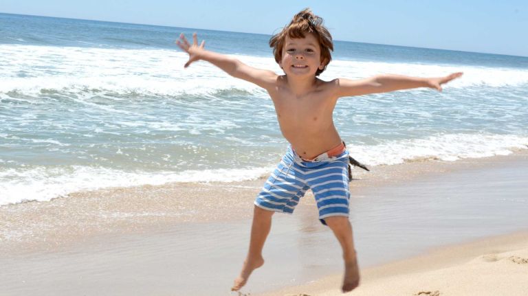 Four-year-old Macklin Nocera enjoys himself at Ocean Beach in Bridgehampton on Sunday, June 7, 2015.