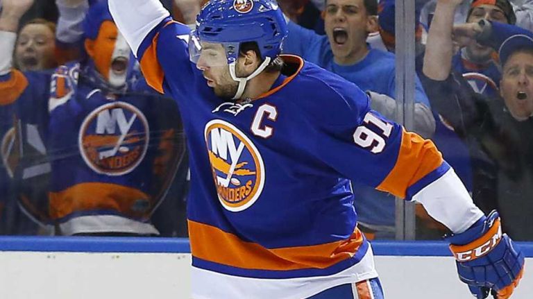 Eastern Conference quarterfinals Game 6: Islanders vs. Capitals 110 John Tavares of the New York Islanders celebrates his first-period goal against the Washington Capitals during Game 6 of the Eastern Conference quarterfinals at Nassau Coliseum on Saturday, April 25, 2015.