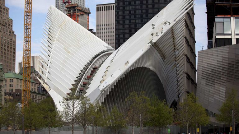 An exterior of the World Trade Center Transporation Hub, also known as the Oculus, in Manhattan on Wednesday May 6, 2015.