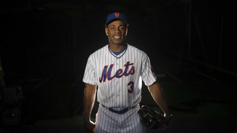 Mets outfielder Curtis Granderson is photographed during photo day on Saturday, Feb. 28, 2015 in Port St. Lucie, Fla.