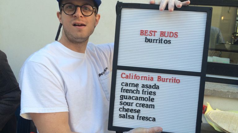 San Diego-style burritos from two SoCal brothers. The fillings are simple, delicious and leave you wanting more: carne asada, fresh guacamole, crema, cheese, salsa and french fries. Yes, FF. It's all stuffed and rolled up inside a lard tortilla. Salsa comes on the side because in San Diego you bite and dip, bite and dip. Repeat. Then get another one. 