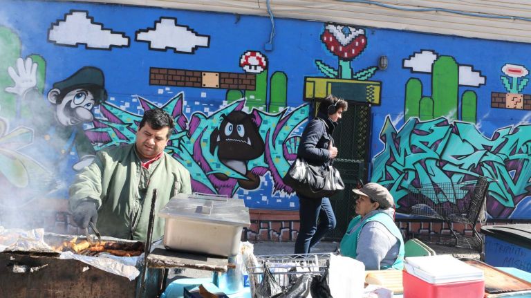 Jose and Maria Perez sell shish kebab and tripe on the corner of Starr and Knickerbocker in Bushwick.