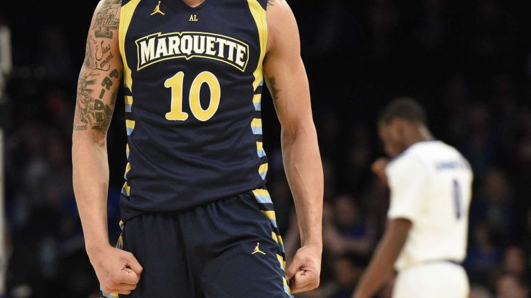 Big East Tournament first round: Marquette vs. Seton Hall 35 Marquette Golden Eagles forward Juan Anderson reacts against the Seton Hall Pirates in first round of the Big East basketball tournament at Madison Square Garden on Wednesday, March 11, 2015.