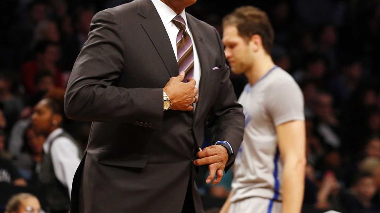 Brooklyn Nets vs. Utah Jazz 59 Head coach Lionel Hollins of the Brooklyn Nets looks on against the Utah Jazz at Barclays Center on Sunday, Mar. 8, 2015 in Brooklyn, New York.