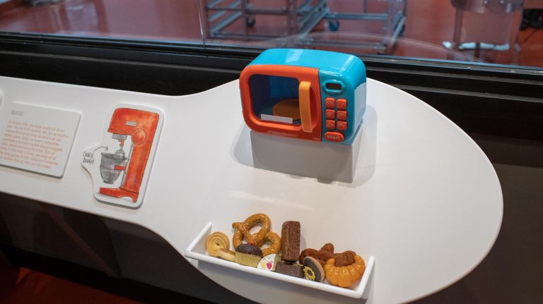 A detail featuring flavor add ins from an interactive display at the Ample Hills Museum. Ample Hills is opening a new ice cream factory and museum in Red Hook. 421 Van Brunt St. Brooklyn, NY on July 24, 2018.