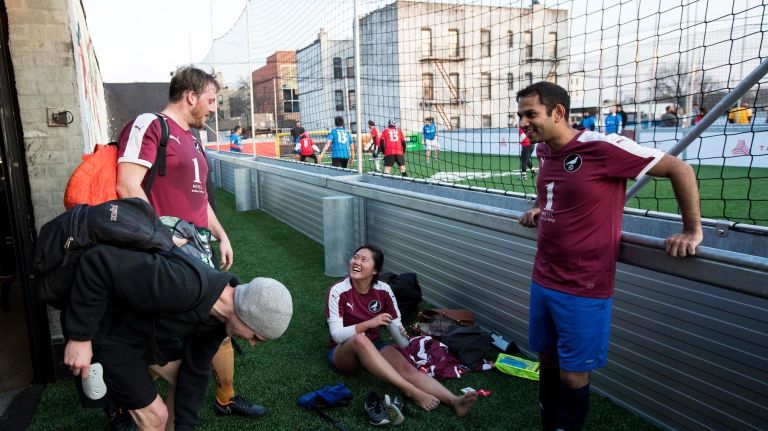 Rohan Thakur with his team shortly after a match.