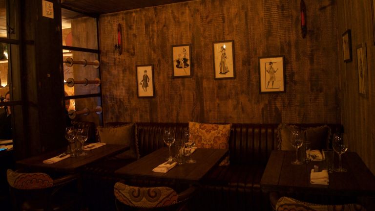 ...you'll find the intimate Tailor's Parlor, bordered on one side by a display of spools that rotate if you spin them (and how can you not be tempted to?).