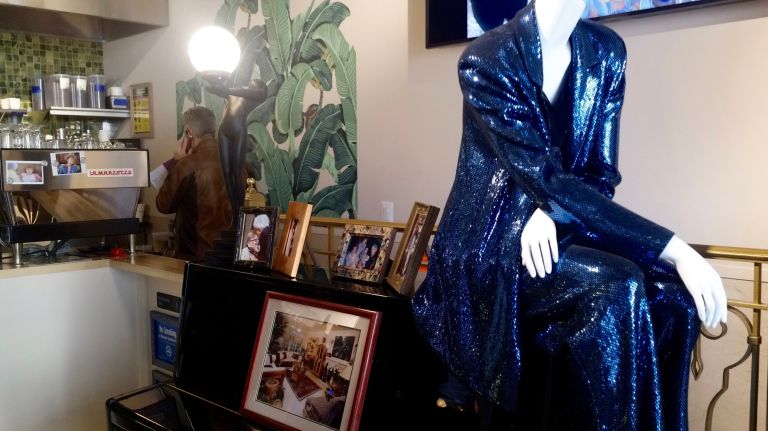 'Golden Girls' cafe Rue La Rue has soft opening in Washington Heights 23 To the left of the stage, a mannequin wearing a gown of McClanahan's sits atop her piano.