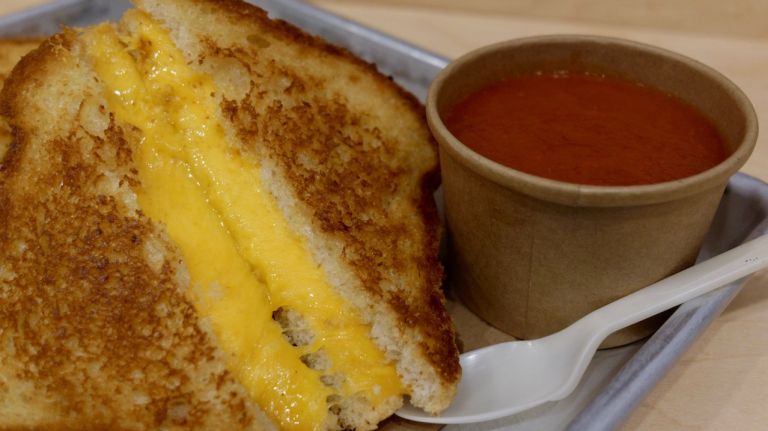 There's no more classic pairing than a grilled cheese and tomato soup. 