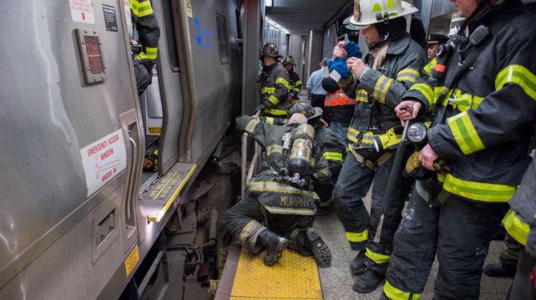 LIRR train crashes at Atlantic Terminal: See photos 12 An LIRR train hit a bumper block at Atlantic Terminal in Brooklyn on Wednesday, Jan. 4, 2017.