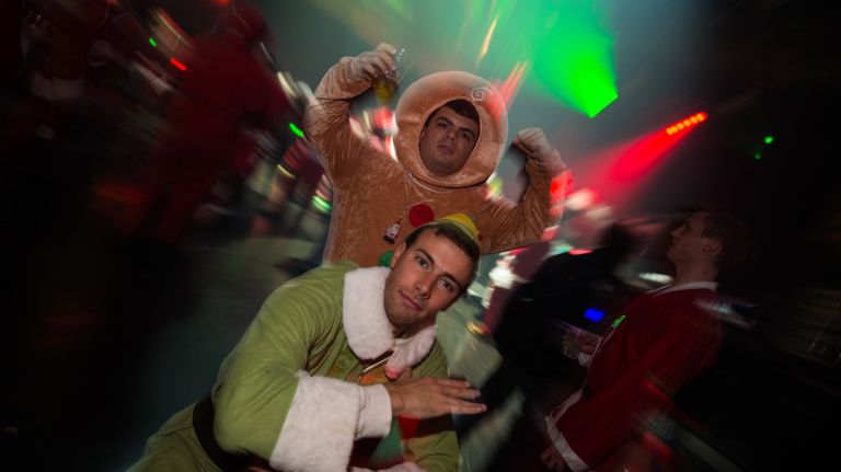Costumed revelers at Webster Hall in Manhattan on Saturday, Dec. 10, 2016.