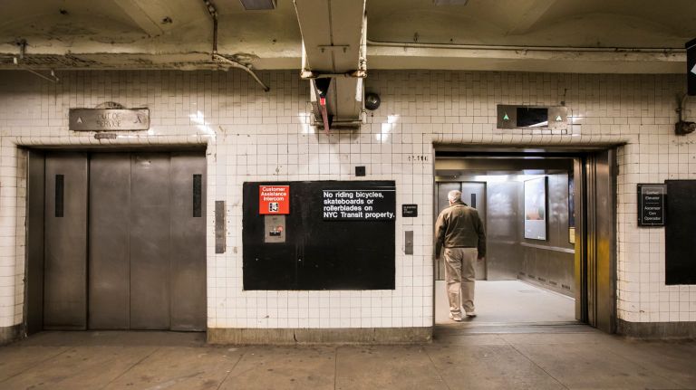Subway accessibility would benefit from proposed zoning changes, speaker Johnson says 5 Elevator on 190th St. to the A train in Manhattan, March 6, 2018.