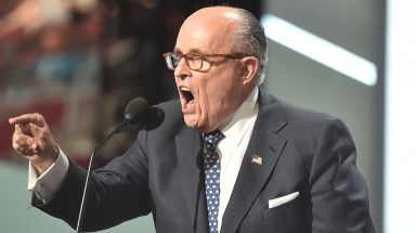 Rudy Giuliani speaks at the Republican National Convention in Cleveland, Ohio, on July 18, 2016.