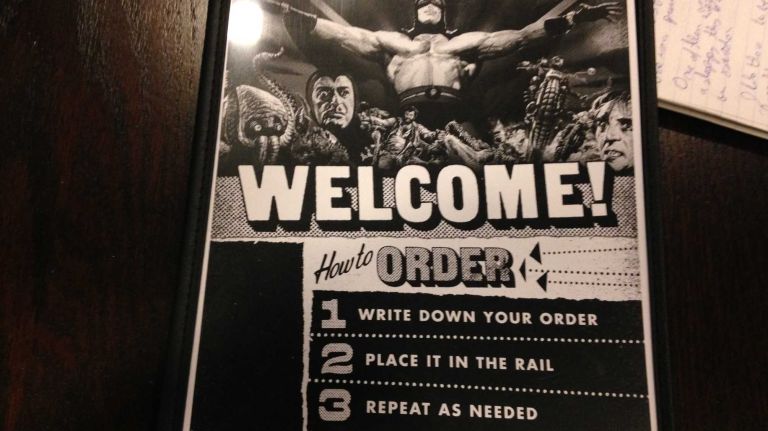 Alamo Drafthouse in Brooklyn is ready for its close-up: Take a look around 9 Theatergoers can order snacks, entrees and drinks from their seats, where they'll find a menu and order cards.