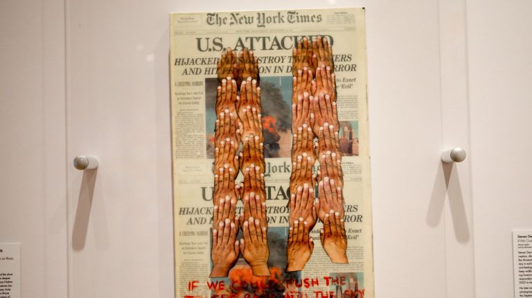 "If We Could Push The Towers Back Into The Sky,"&nbsp;by Steven Deo, is among works on display as part of "Urban Indian."&nbsp;