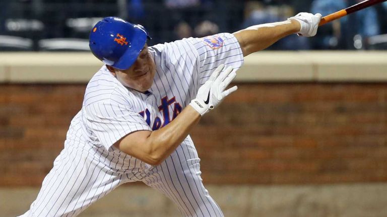 Mets vs. Braves 31 Bartolo Colon #40 of the New York Mets strikes out in the fourth inning against the Atlanta Braves at Citi Field on Monday, May 2, 2016.