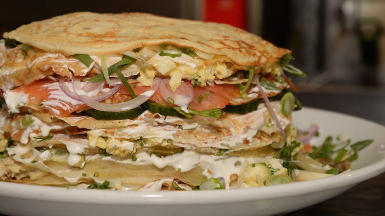 It takes a quart of sour cream to make it.