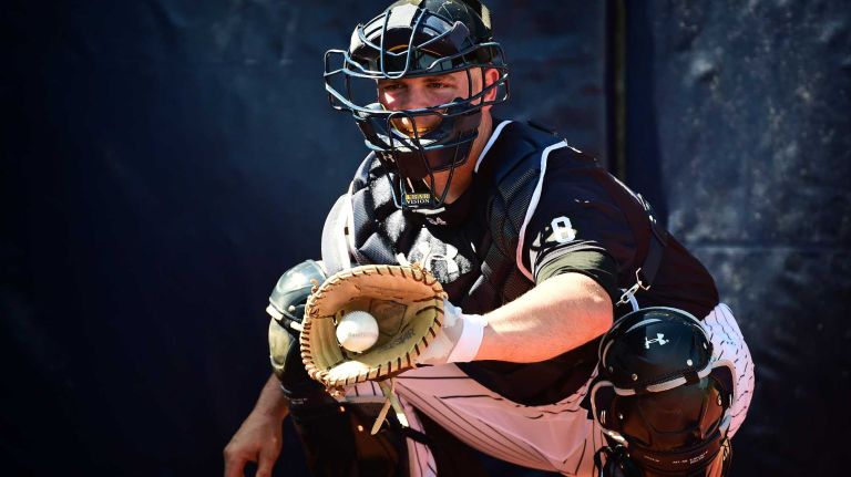 New York Yankees spring training 2016 146 New York Yankees catcher Brian McCann during workouts this afternoon during Spring Training at George M. Steinbrenner Field in Tampa Florida. Feb. 19, 2016