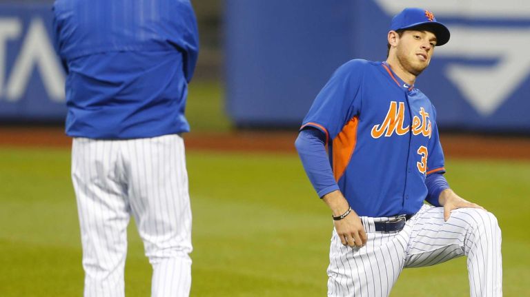 World Series Game 5: Mets vs. Royals 194 New York Mets manager Terry Collins (10) talks with New York Mets starting pitcher Steven Matz (32) during warmups before Game 5 of the World Series against the Kansas City Royals at Citi Field on Sunday, Nov. 1, 2015.