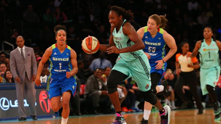 Tina Charles leads the WNBA with 12.7 rebounds per game.