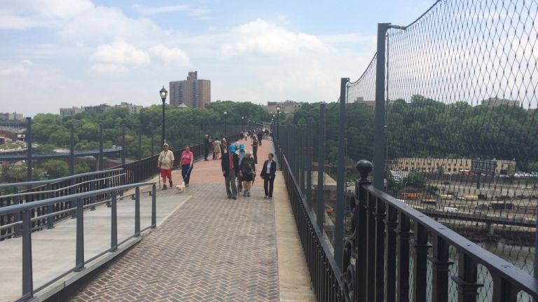 Looking toward the Bronx from the Manhattan side of the Harlem Bridge, which reopened on Tuesday, June 9, 2015. 