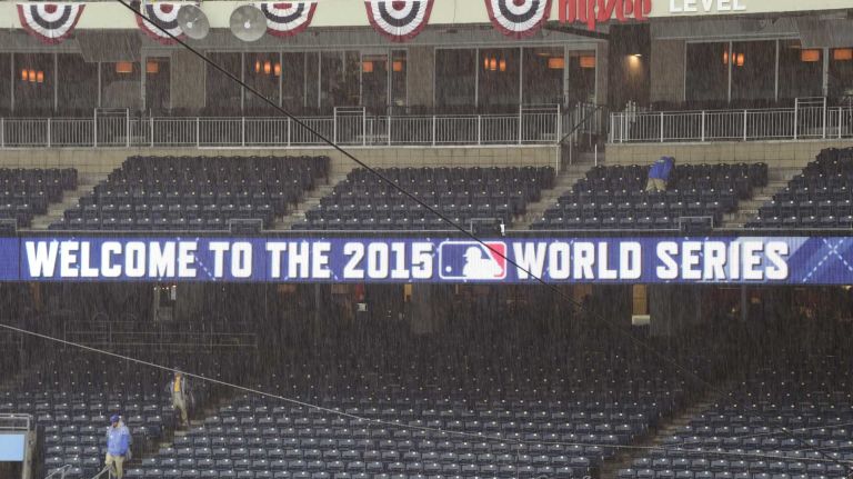 World Series Game 1: Mets vs. Royals 143 The rain is falling at Game 1 of the World Series against the Kansas City Royals at Kauffman Stadium on Tuesday, Oct. 27, 2015.