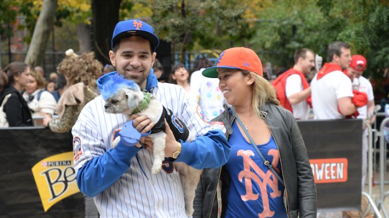 In the spirit of the World Series, this little guy was introduced to the audience as 