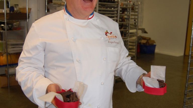 In his element, surrounded by chocolate, Jacques Torres shines. 