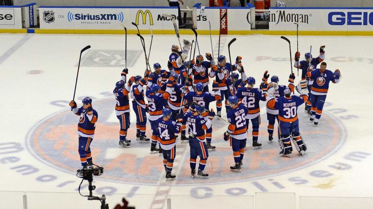 Eastern Conference quarterfinals Game 6: Islanders vs. Capitals 64 The New York Islanders salute their fans at center ice as they celebrate their victory over the Washington Capitals in Game 6 of the Eastern Conference quarterfinals at Nassau Coliseum on Saturday, April 25, 2015.