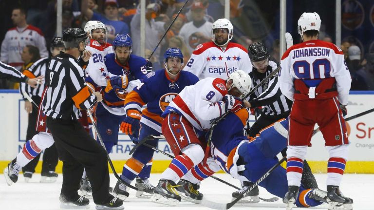 Eastern Conference quarterfinals Game 6: Islanders vs. Capitals 95 The New York Islanders and the Washington Capitals mix it up after the final buzzer of Game 6 of the Eastern Conference quarterfinals at Nassau Coliseum on Saturday, April 25, 2015.
