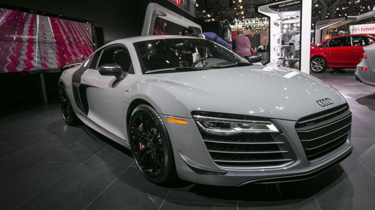 There are three options when it comes to the engine in Audi's R8, but horsepower junkies will no doubt select the 550 hp 5.2L V10. The model shown has the standard V10 engine equipped. The price starts at $115,900.