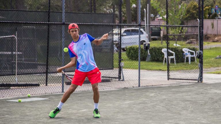 Andreja Radevil practices at New York Tennis Club in Silver Beach.