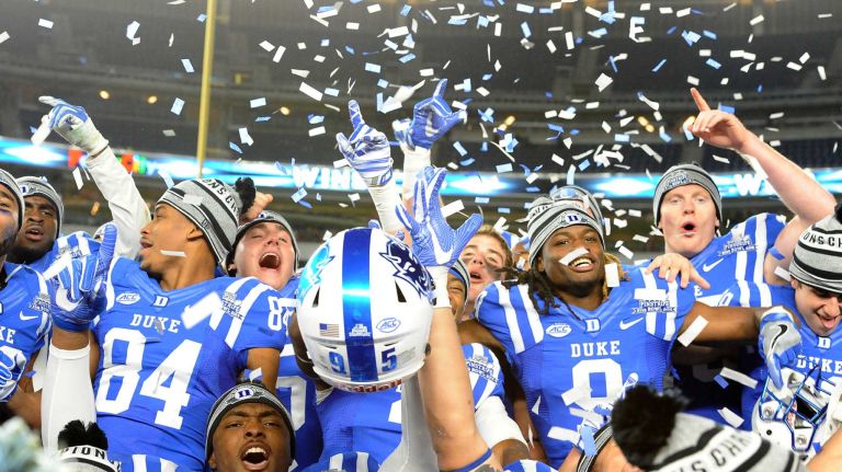 In a game between two schools better known for their basketball programs, Duke outlasted Indiana in overtime to win its first bowl game since the 1961 Cotton Bowl. Duke quarterback Thomas Sirk sent the game to overtime with a 5-yard touchdown run with 41 seconds left. Duke's Ross Martin hit a 36-yard field goal in overtime to put Duke on top. Indiana had a chance to tie it, but Griffin Oakes' potential game-tying field goal missed wide right.