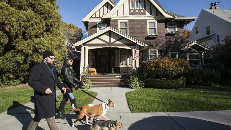 Flatbush photos 12 People walk along Rugby Road in Flatbush in Brooklyn on November 14, 2014.