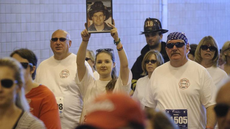 Participants in the 2014 Stephen Siller Tunnel To Towers 5K Run & Walk enter the Brooklyn entrance to the Hugh L. Carey Tunnel on Sunday, Sept. 28, 2014.
