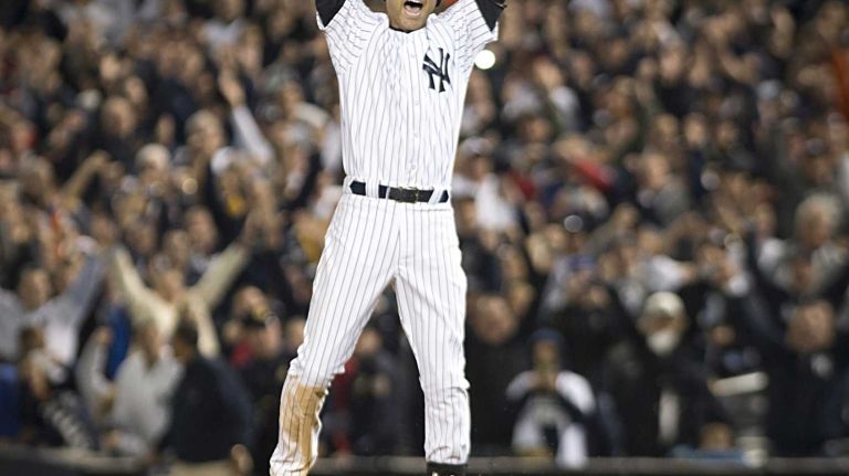 Derek Jeter's final game at Yankee Stadium 121 Derek Jeter of the Yankees celebrates his ninth-inning, game-winning base hit against the Baltimore Orioles at Yankee Stadium on Thursday, Sept. 25, 2014.