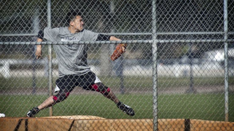 Yankees' Masahiro Tanaka works out at the team's minor-league facility in Tampa, Fla. on the morning of Feb. 13, 2014, prior to the official start of spring training.