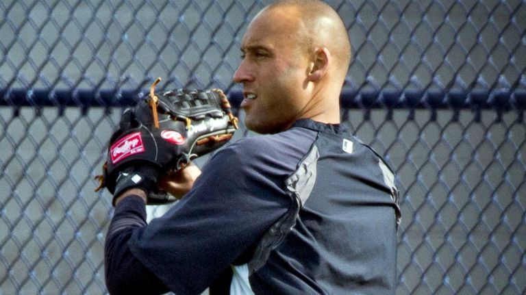 Yankees' Derek Jeter works out at the team's minor-league facility in Tampa, Fla. on the morning of Feb. 13, 2014, prior to the official start of spring training.