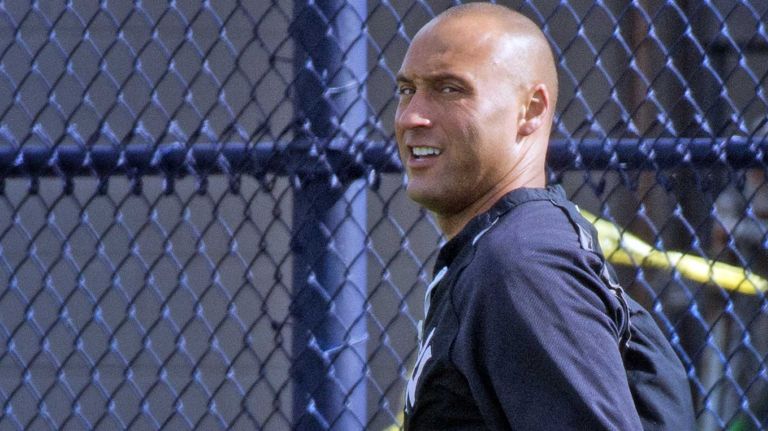 Yankees' Derek Jeter works out at the team's minor-league facility in Tampa, Fla. on the morning of Feb. 13, 2014, prior to the official start of spring training.