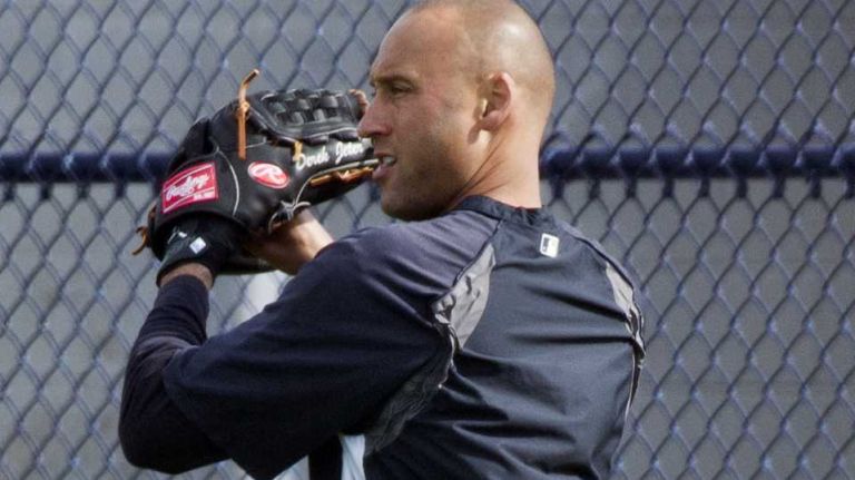 Derek Jeter works out at the team's minor-league facility in Tampa, Fla. on the morning of Feb. 13, 2014, prior to the official start of spring training.
